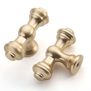 10 Pack Brushed Brass Cabinet Knobs 2.1" Gold Single Hole Drawer Pulls